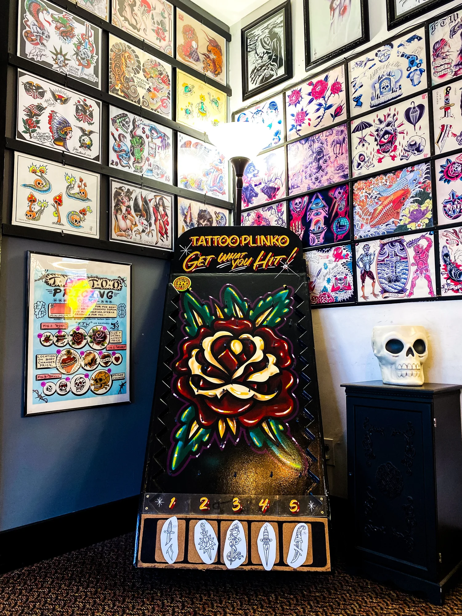 Inside Electric Hand Tattoo -- flash walls and creative atmosphere